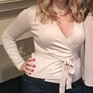Cream wrap sweater